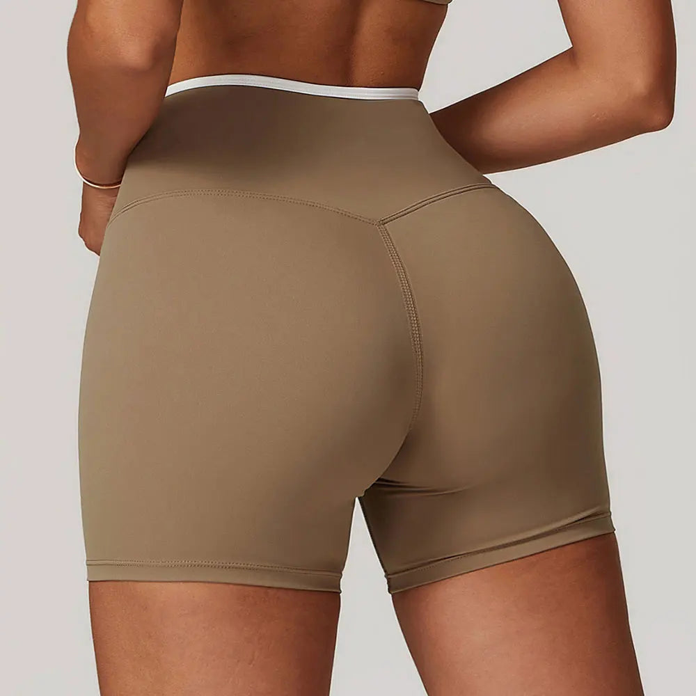 Yoga Shorts Women Fitness Shorts V-shaped Waist Running Cycling Shorts Breathable Sports Leggings High Waist Workout Gym Shorts