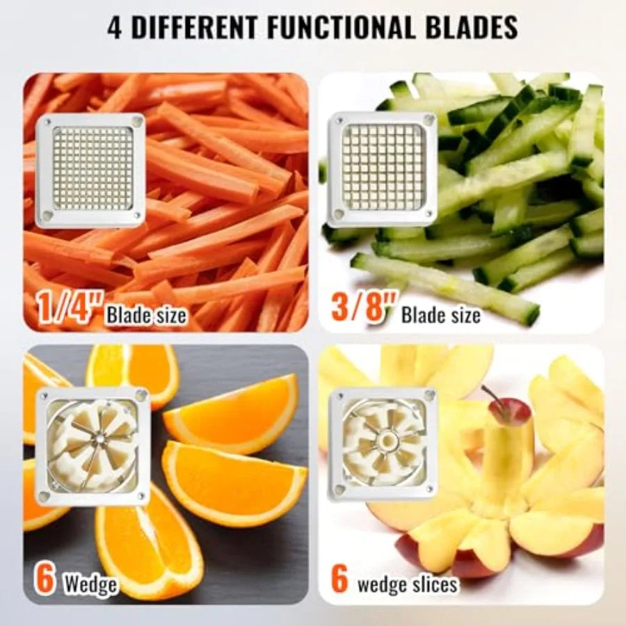 Commercial French Fry Cutter With Replacement Blades And Dicer