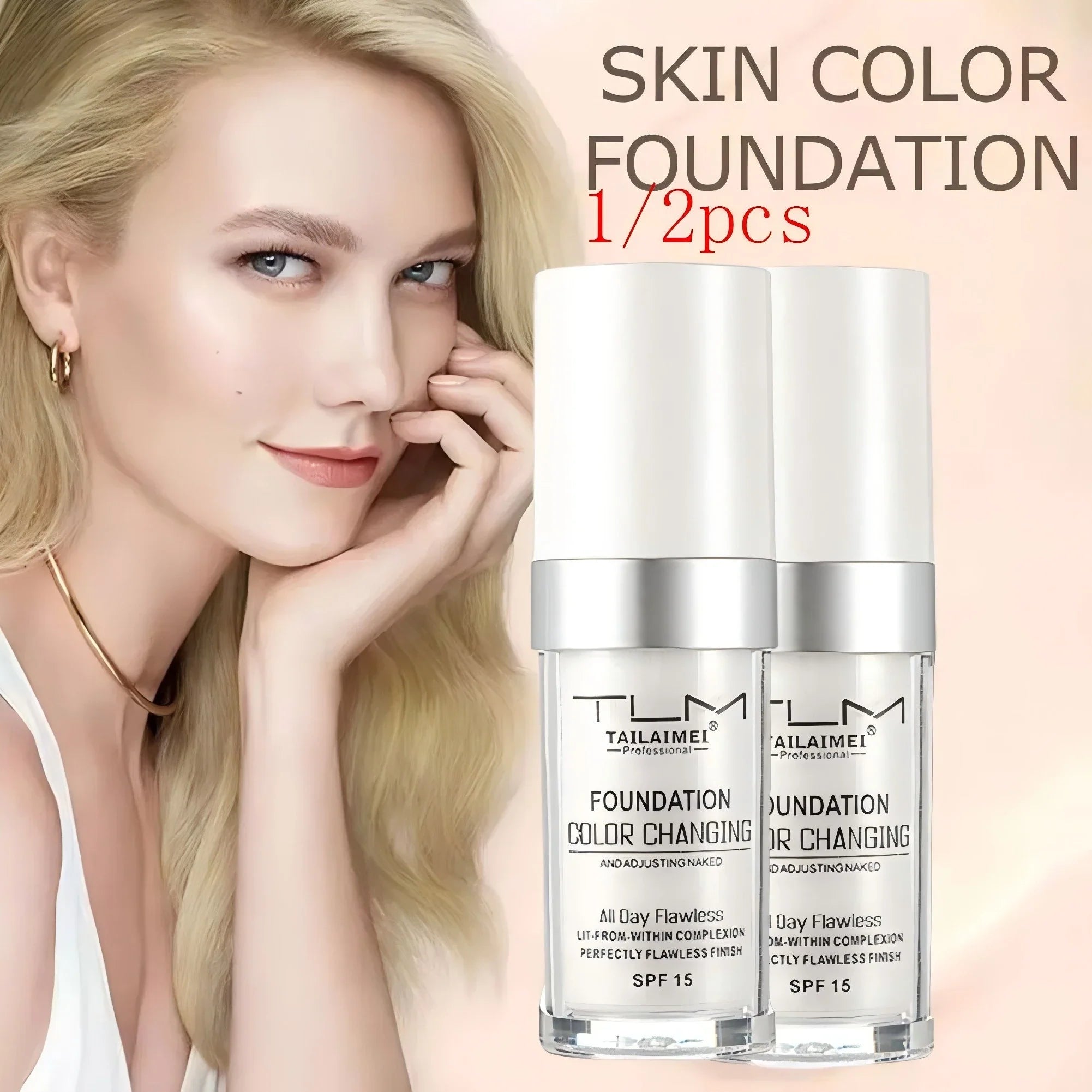 1/2PCS 30ml Tinted Moisturizer Lightweight Sheer Foundation SPF Skin Tint for Hydration Sun Protection Rejuvenating Coverage