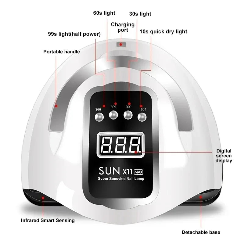 66LEDS Professional Nail Drying Lamp for Manicure Nails Gel Polish Drying Machine with Auto Sensor UV LED Nail Lamp