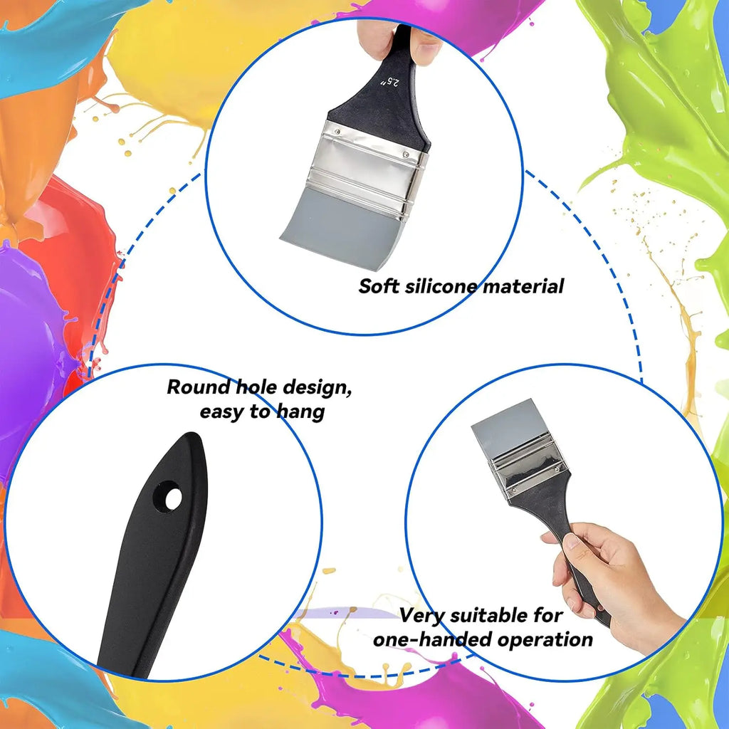 Silicone Painting Brush Set For Acrylic And Water Based Paint
