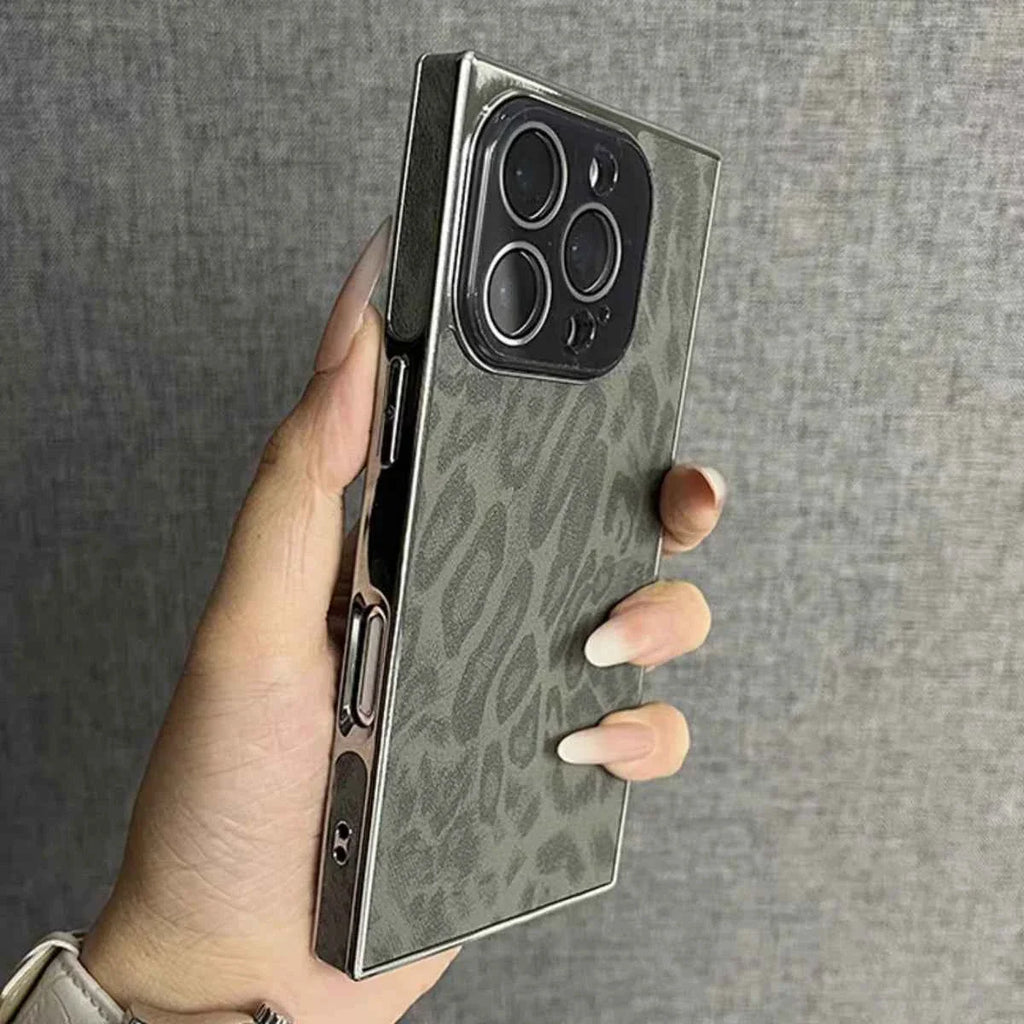 Luxury Leopard Pattern Matte Armor Phone Case For iPhones