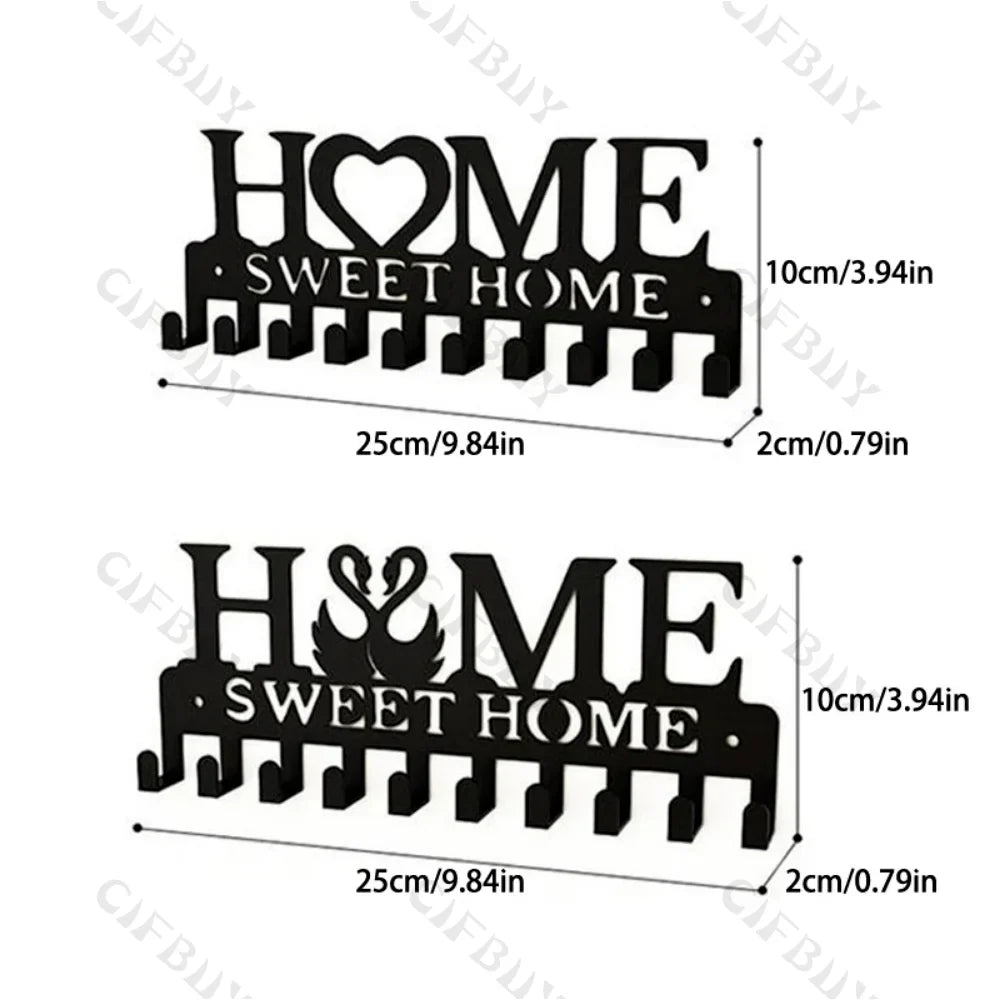 1pc Metal Wall Hooks Key Holder, Wall Mounted Coat Rack, Iron Art Decor For Home Kitchen Door