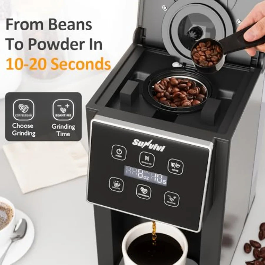Coffee Maker With Grinder For Home Office Use 3In1