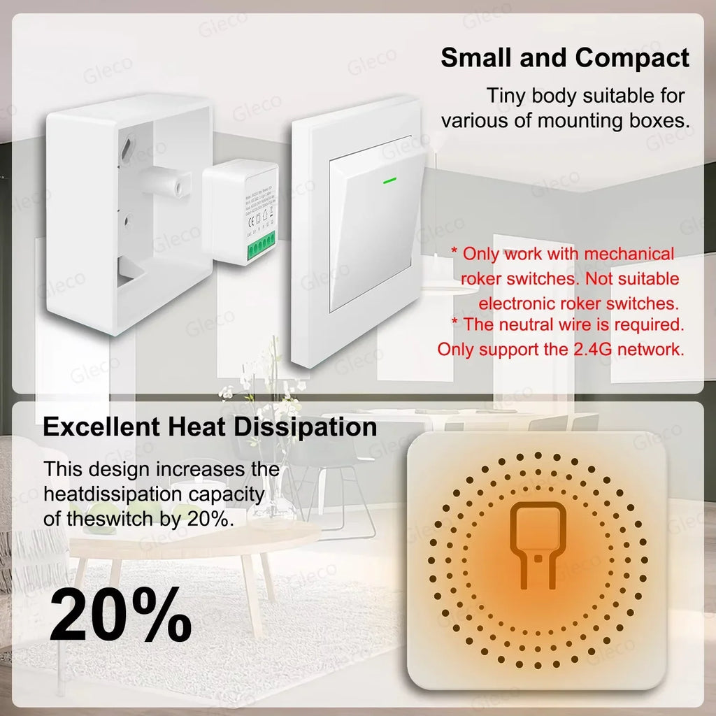 Zigbee 3.0 Mini Smart DIY Switch 2 Way 1/2Channel Control Smart Home Relay Automation Breaker Works With Tuya Alexa Google Home