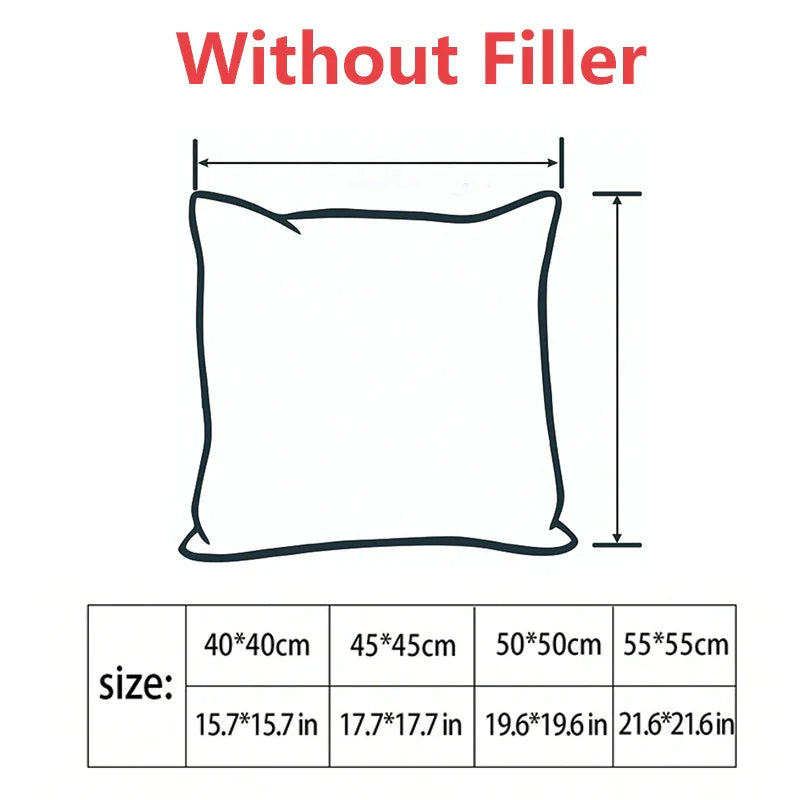 Solid thickened square pillow, sofa, living room pillow cover (Without Core)