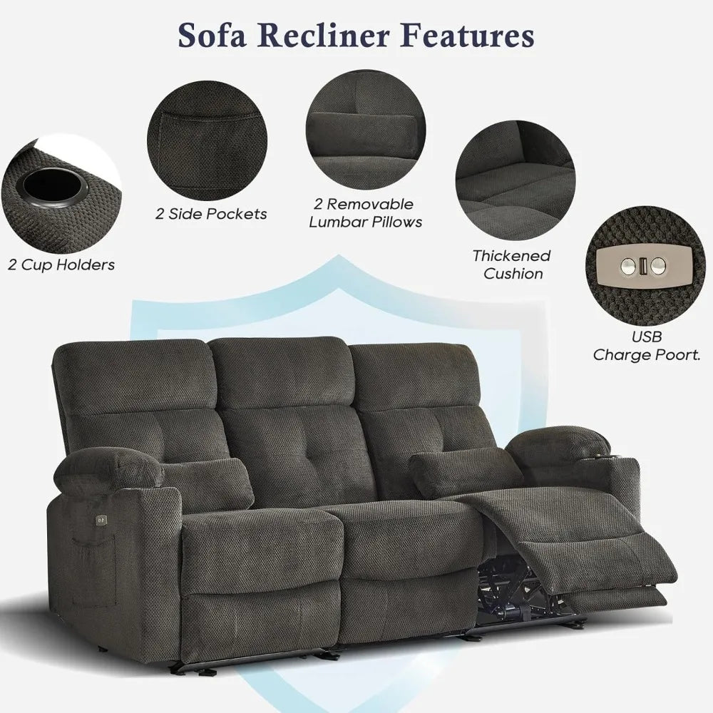 Guangbai Power Reclining Sofa With Heat And Massage