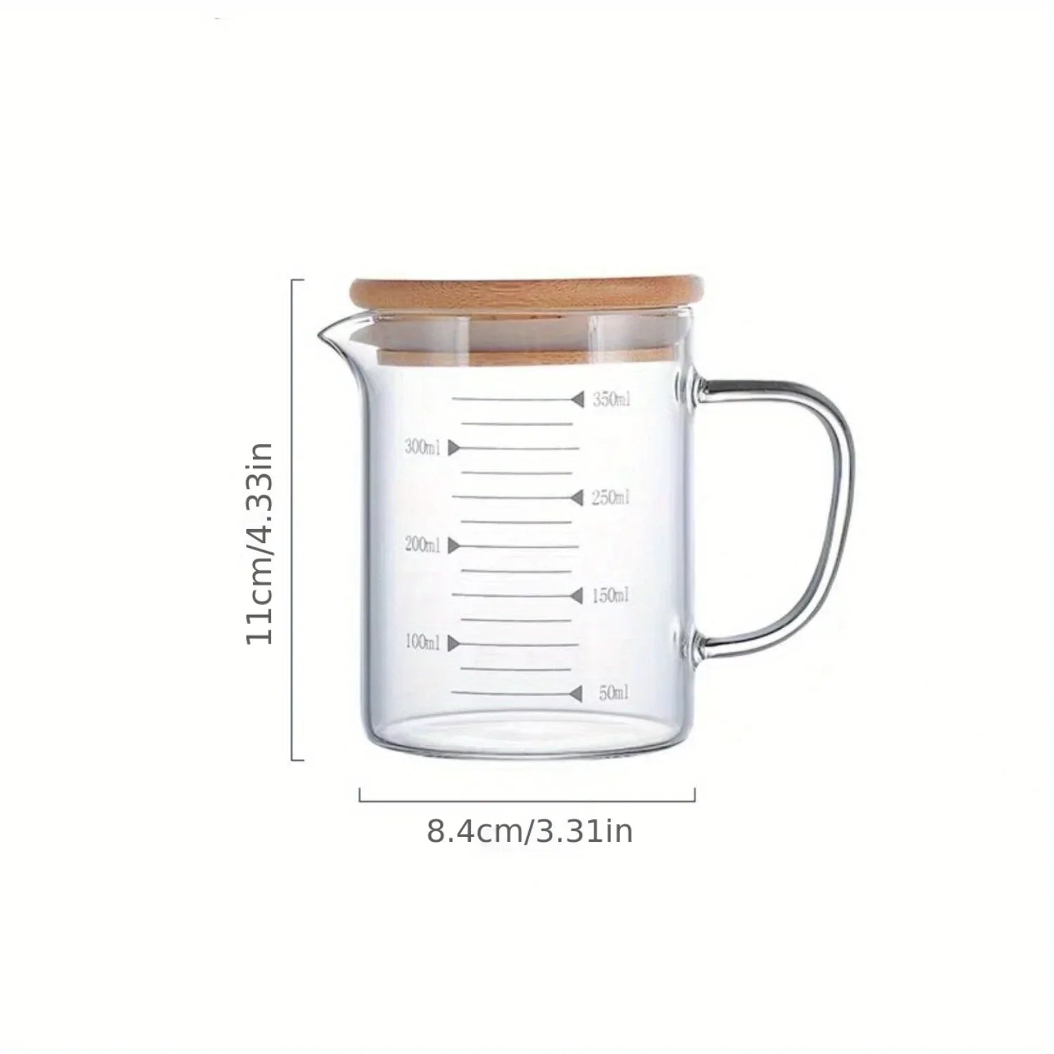 Glass Measuring Cup Jug With Lid And Insulated Handle