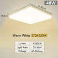 MARPOU Square Led ceiling lamp bedroom lighting Neutral white cold white warm white 48W 36W 24W 18W led ceiling light room