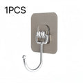 Big Size Hooks Heavy Duty 22 lbs Waterproof Adhesive Wall Hooks Nail-Free Transparent Waterproof Hooks for Kitchen Bathroom