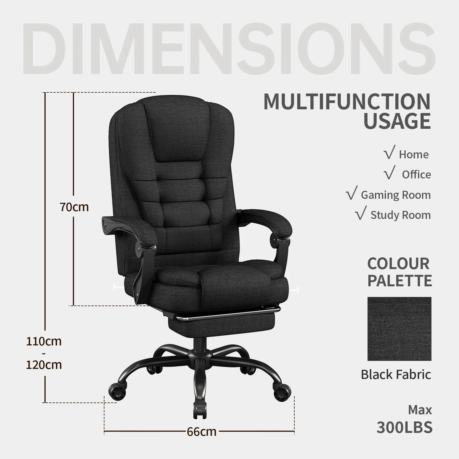 Ergonomic Executive Office Chair - High Back Chair with Headrest & Lumbar Support, Premium Home Office Chair - Adjustable Height