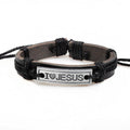 Vintage Leather Jesus Bracelet