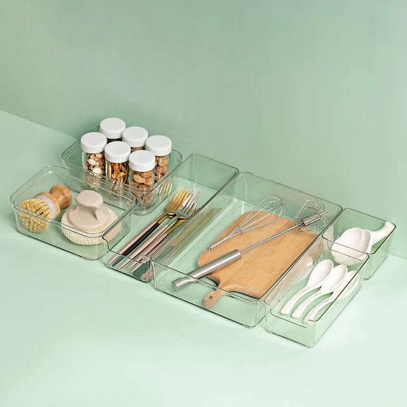 Acrylic Storage Box Desktop Cosmetics Transparent Plastic Box Dormitory Household Facial Mask Skin Box Refrigerator Storage Box