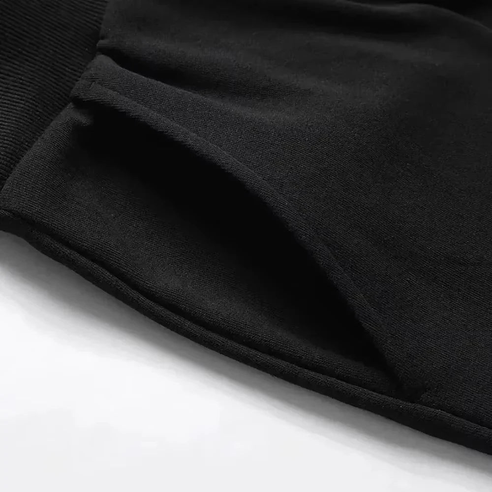 Chinese Pure Cotton Mens Black Harem Pants New Goku Print Loose Fit Autumn Casual Trousers Extra Large Size High Quality