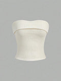 Women Rib-knit Tube Top Summer 2024 Y2K Clothes Grunge Punk Solid Strapless Sleeveless Slim Fit Crop Top Tank Tee Streetwear