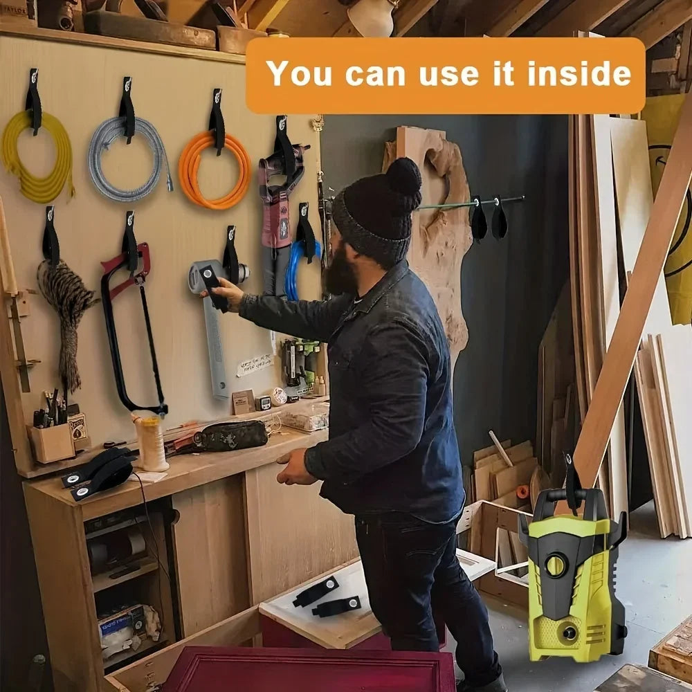 Heavy-Duty Storage Straps Reusable Extension Cord Organizer Cable Ties Hose Storage Accessory Holder Garage Organization