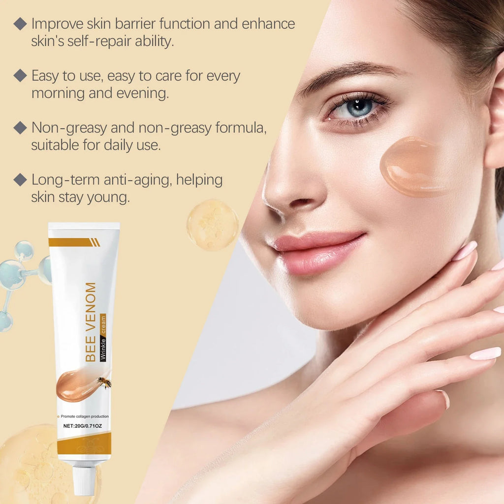 Bee Venom Wrinkle Removal Cream Firming Lifting Facial Moisturizing Deep Hydration Smoothing Fine Lines Anti Aging Face Cream