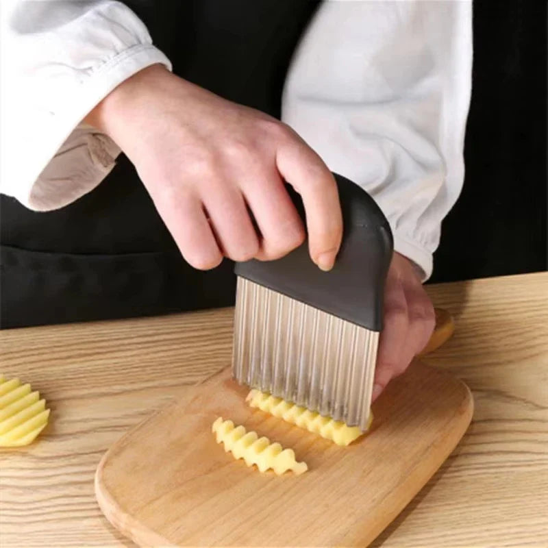 Stainless Steel Potato Chip Slicer And Wavy Crinkle Cutter French Fry Maker