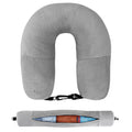 Travel Neck Pillow with Fillable Clothing U-Shaped Pillowcase, Extra Storage Bag, Velvet Neck Pillow Cover for Airplane Travel