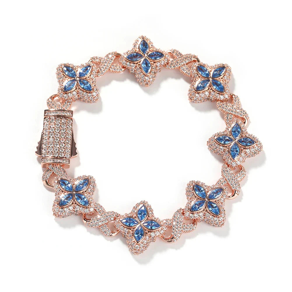 Floral Bracelets with Infinity Link Chain