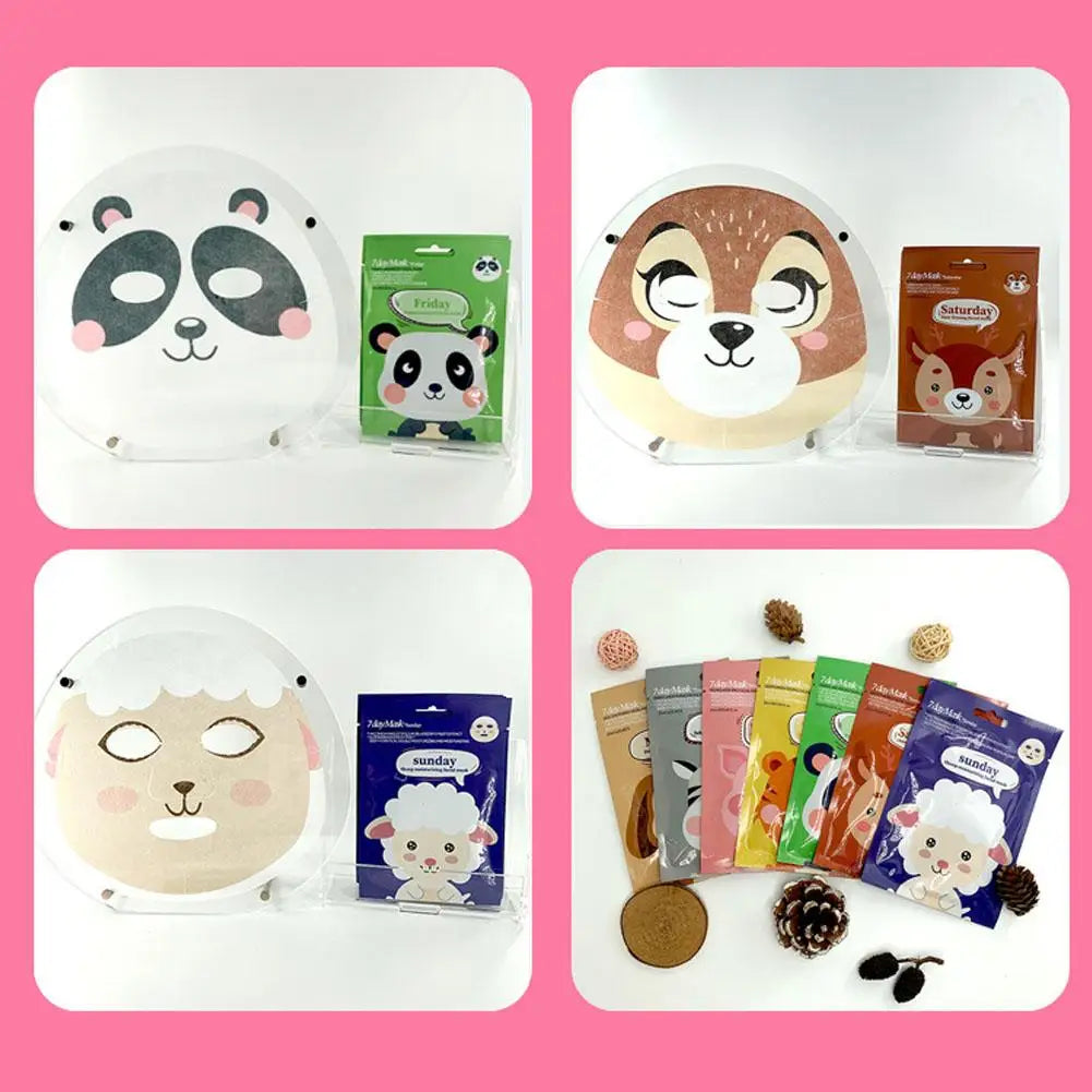 1/7pcs Cartoon Facial Mask Deep Hydrating Sheet Mask Moisturizing Tender Skin Mask Dog Panda Pig Animal Pattern Skin Care