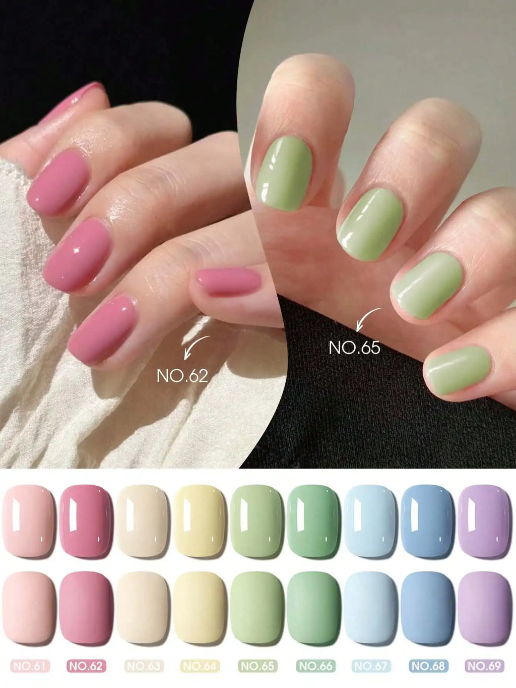 9PCS 15ml Colorful Gel Nail Polish Set, Soak-Off UV LED Nail Gel, Long-Lasting Liquid Manicure Varnish
