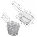 4Pcs Mini Square Fry Basket Stainless Steel French Fries Fry Basket with Handle Deep Food Serving Baskets For Onion Rings Snacks