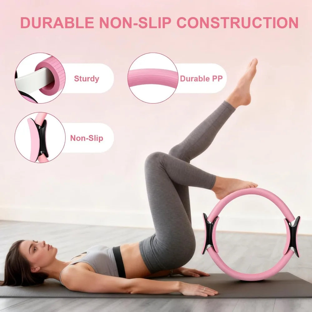 Pilates 14 Piece Kit For Women With Ring Ball Bands Guide