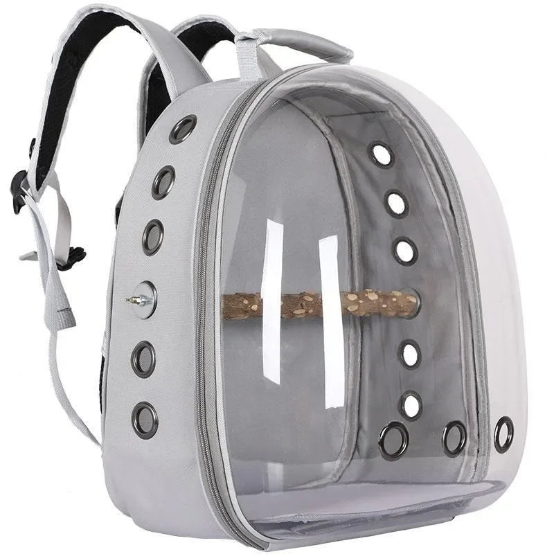 Bird Traval Carrier Cage Clear Backpack to Carry Parakeet Cockatiel Parrot with Metal Tray Wood Perch parrot cage bird nest