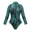 UPF35 Long Sleeved Sunscreen Swimsuit Long Pants Set Women Black Geometry Print Zipper Slim Fit Swimwear Bodysuit Beachwear 2025