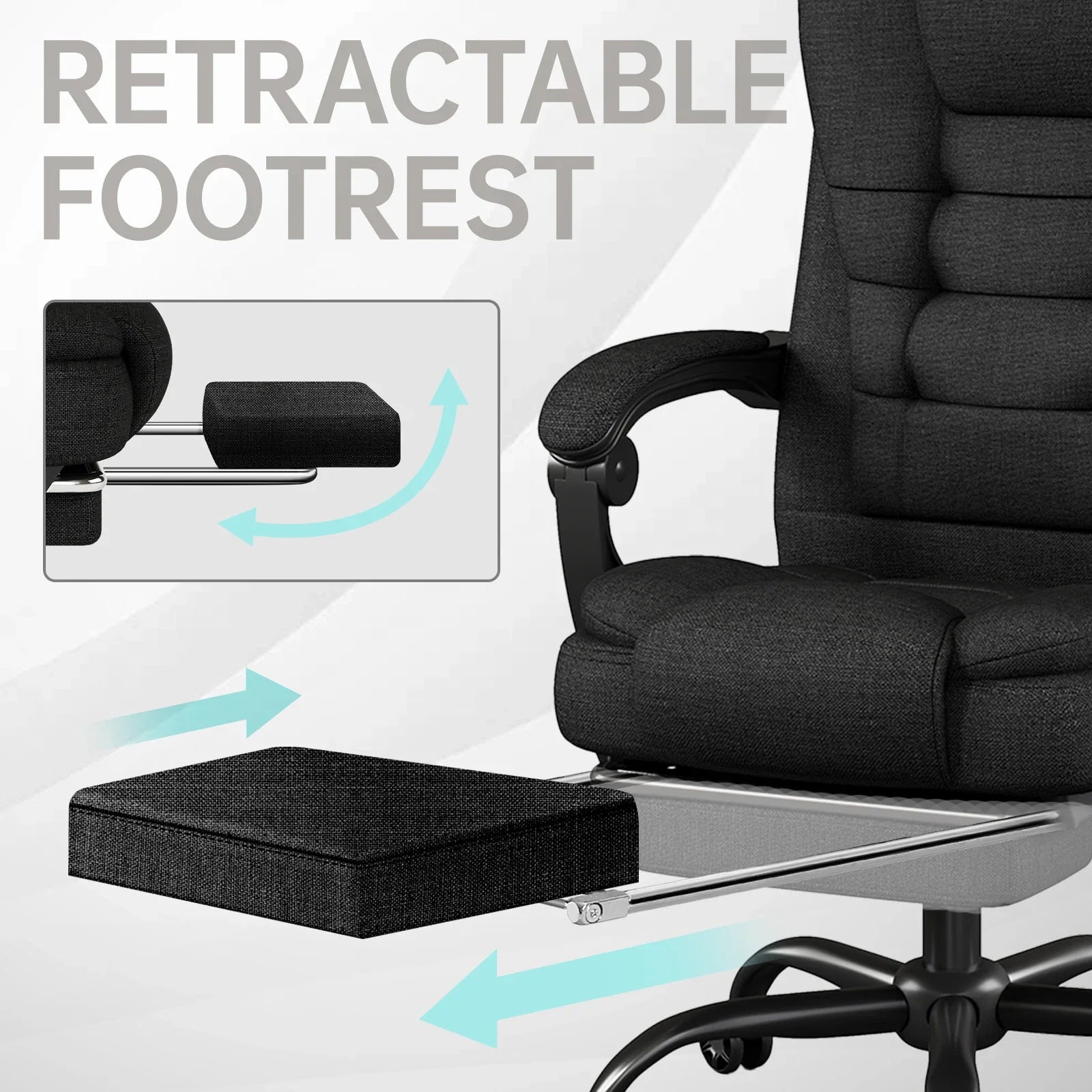 Ergonomic Executive Office Chair - High Back Chair with Headrest & Lumbar Support, Premium Home Office Chair - Adjustable Height