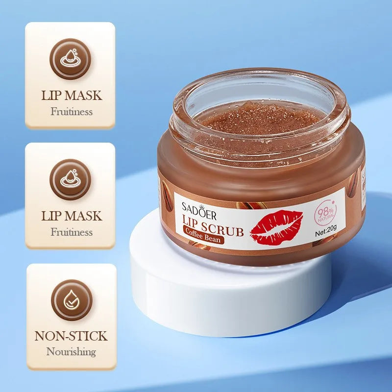 SADOER Fruit Lip Scrub Cream Moisturizing Lips Plumper Hydrating Nourishing Avocado Orange Strawberry Lip Mask Lipstick Care