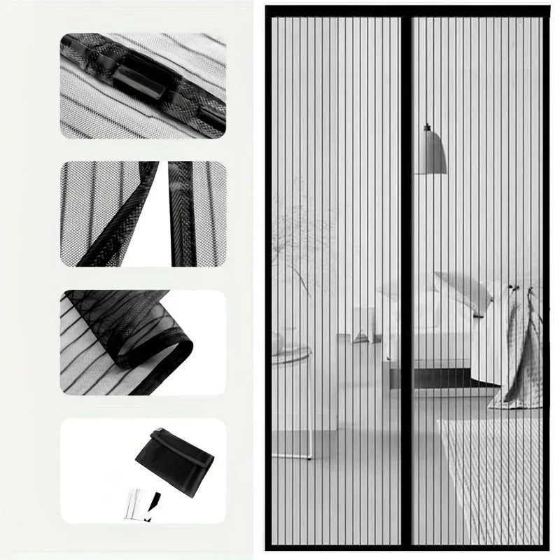 Mosquito Net Curtain Magnets Door Mesh Insect Sandfly Netting with Magnets on The Door Mesh Screen Automatic Closing Door Screen