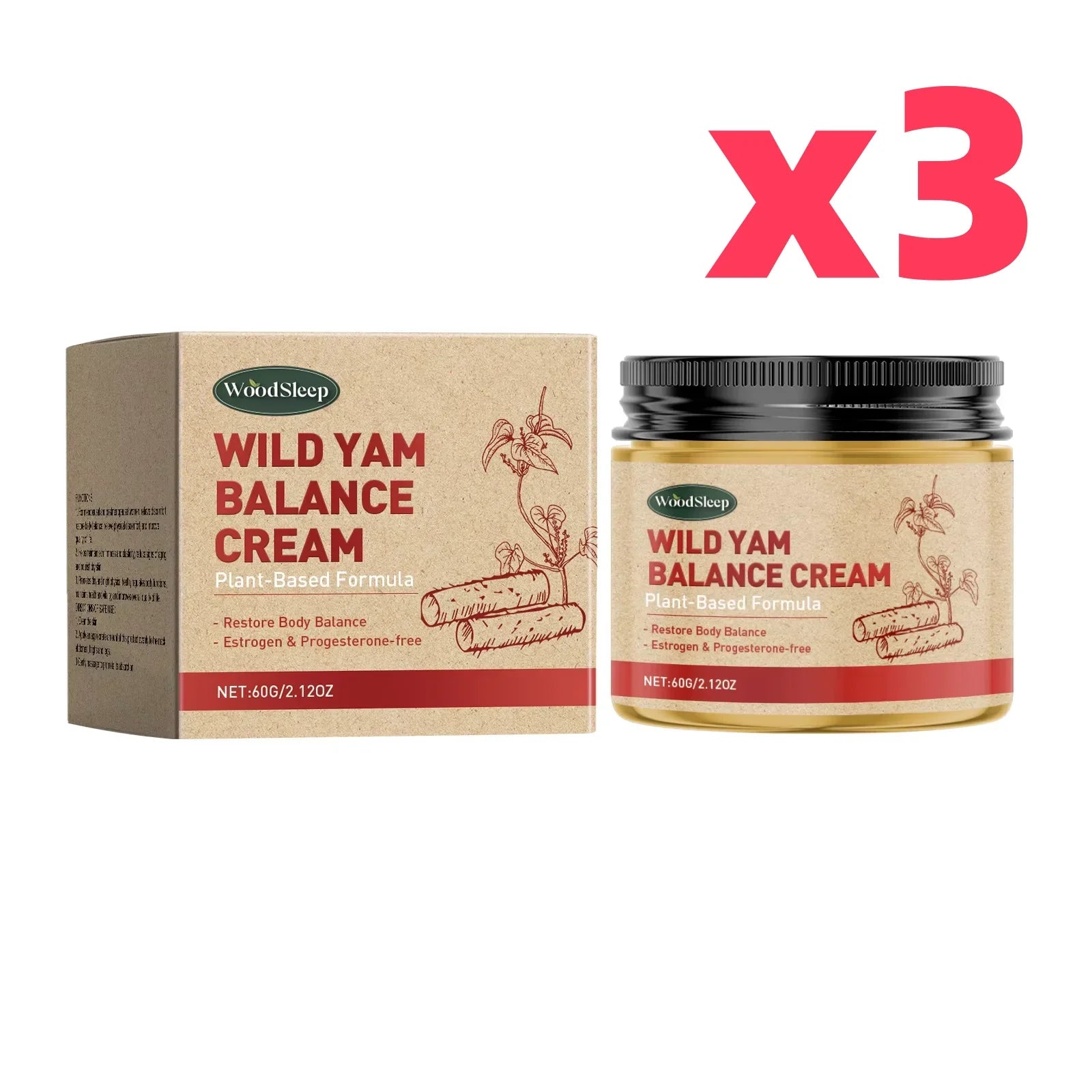 Wild Yam Cream Progesteron Hormone Regulation Balancing Tightening Smoothing Moisturizing Wrinkles Removing Women's Health Balm