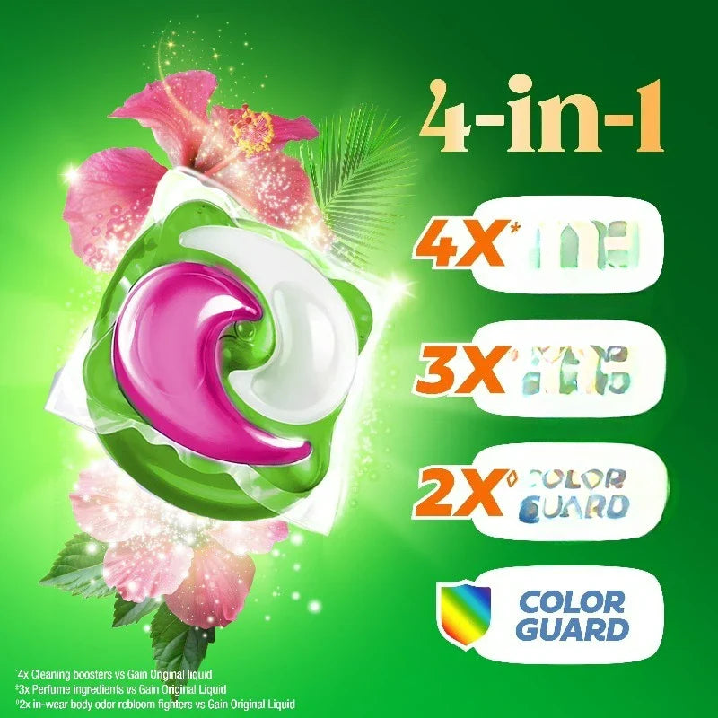 Happy Flings Laundry Detergent Pacs Hibiscus Scent 32 Count