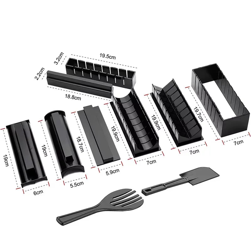 10 Pcs Sushi Making Kit Original Sushi Maker Tool Set DIY Sushi Rice Roll Mold Shapes For Beginners Sushi Mold Press YY115