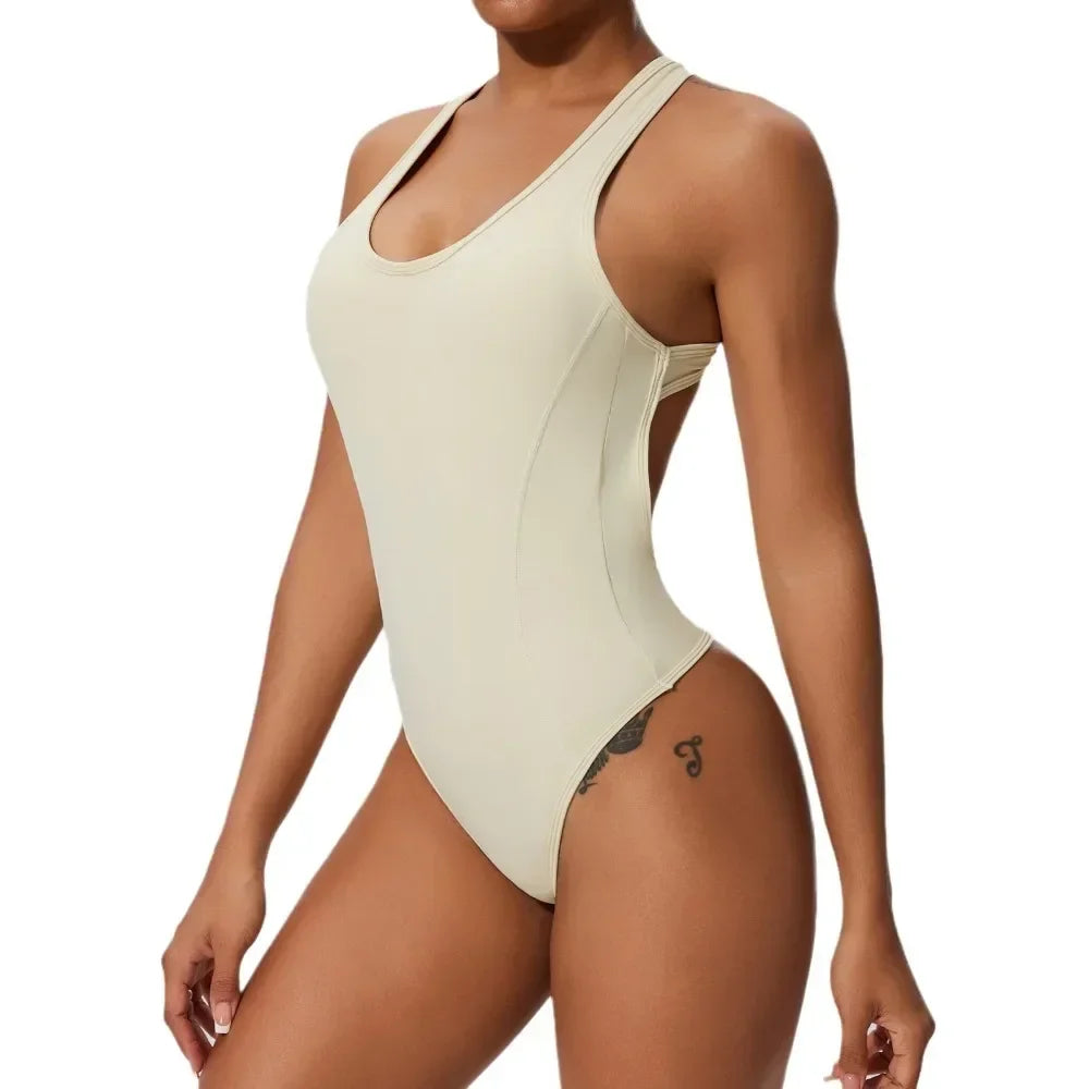 Seamless Yoga Jumpsuit Set Casual Back Base Tight One-piece Corset Slim  Bodysuit Yoga Suit Suspender Sports Fitness Suits Women