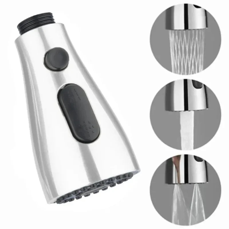 For 1/2" Connection Kitchen Pull Out Faucet Sprayer Nozzle 3 Modes ABS Water Saving Bathroom Basin Sink Shower Spray Head
