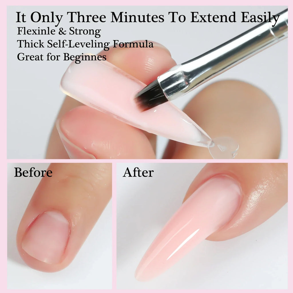 150g Transparent Nail Extension Gel Jelly White Light Pink Acrylic Nail Art UV LED Gel Semi Permanent Varnish Extension Tool