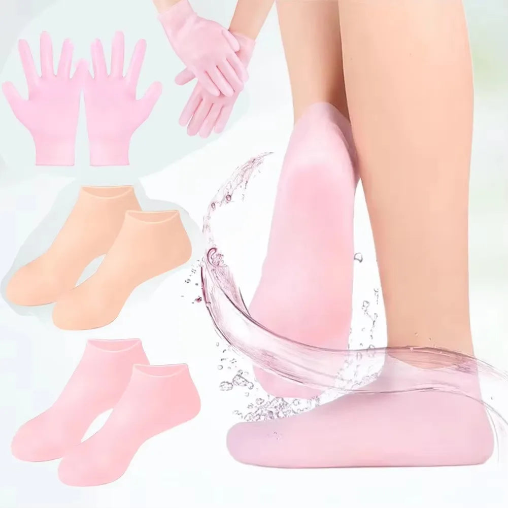 Silicone Exfoliating Socks & Gloves Anti Slip Foot & Hand Spa Mask Hands Peeling Gloves Prevents Dryness Feet/Hand Care Tools
