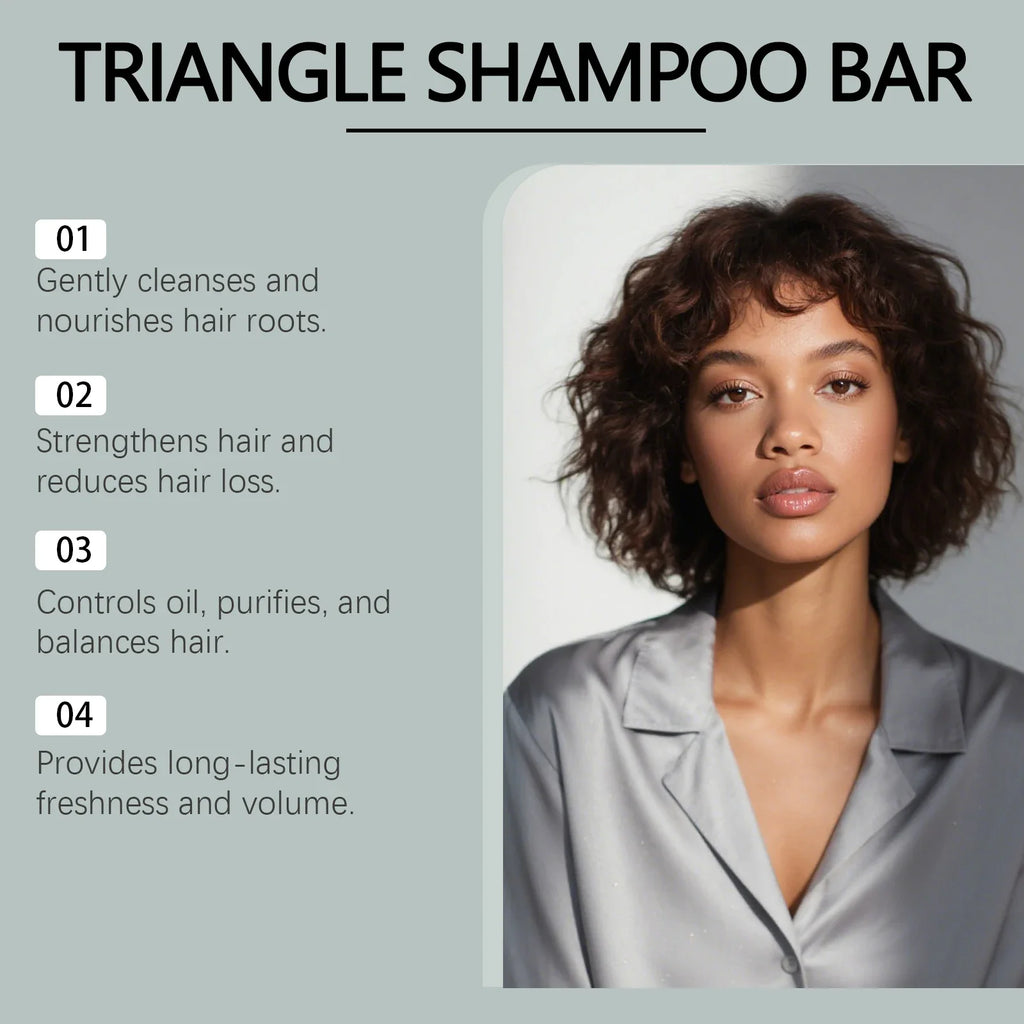 Triangle Green Hair Growth Soap Nourish Hair Roots Improve Dry Frizzy Damaged Hair Repair Regulate Grease Anti Hair Loss Shampoo