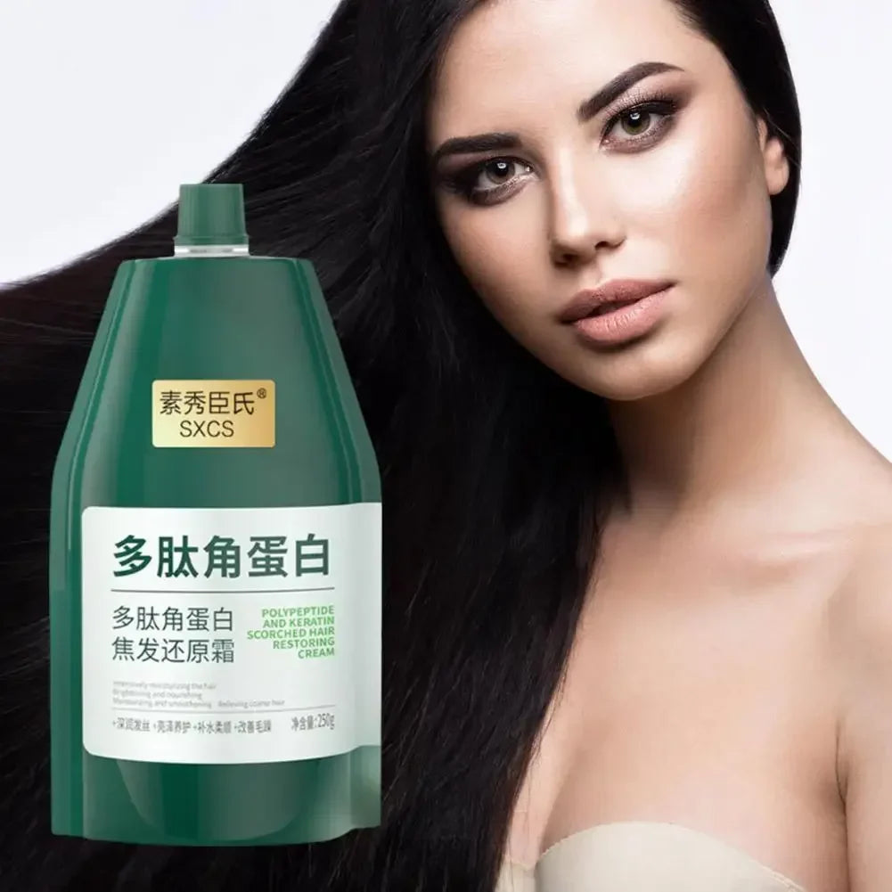 250g Polypeptide Keratin Deep Conditioner Hair Mask Keratin Hair Restoring Cream Dry Damaged Hair Treatment Burnt Hairs Restore