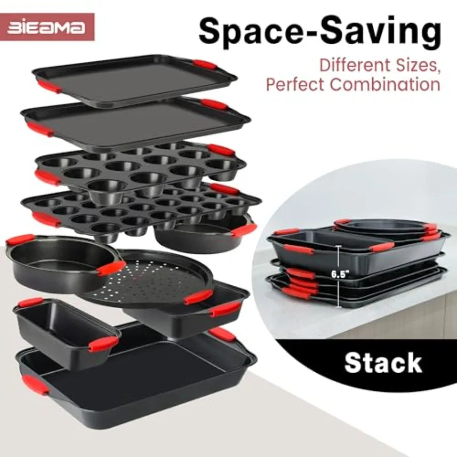 13 Piece Nonstick Bakeware Set Carbon Steel Bake Pans