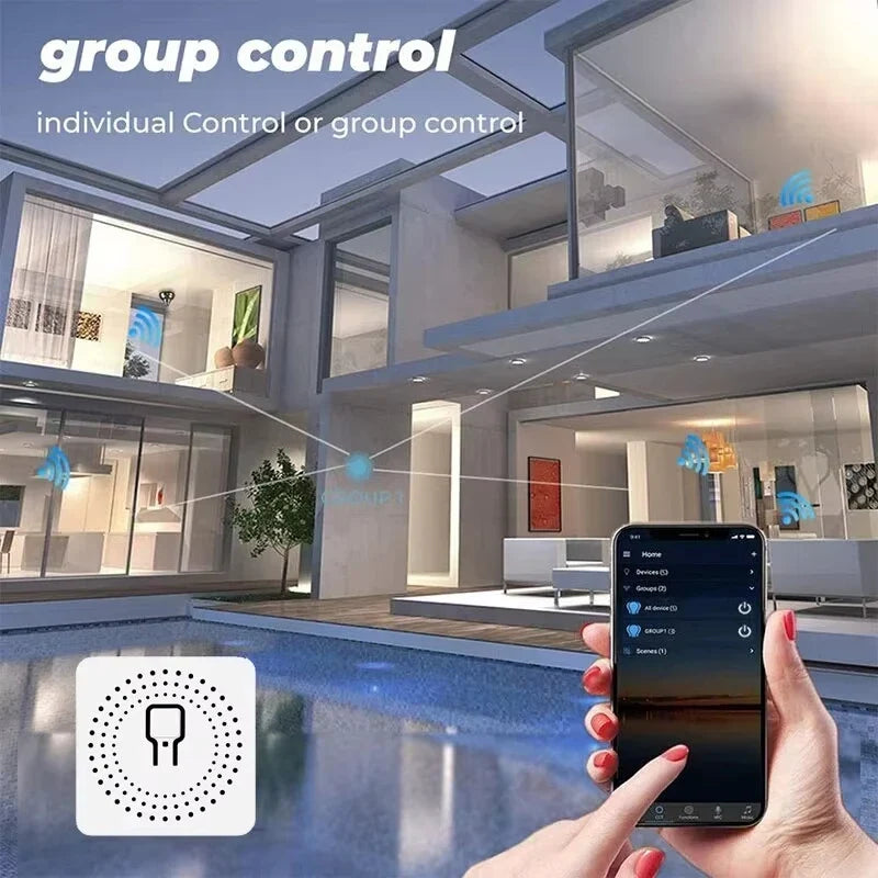 16A Smart WiFi Switch Support 2-Way DIY Switches Mini Smart Breaker Works With Tuya Smart Life APP Control Support Alexa Google
