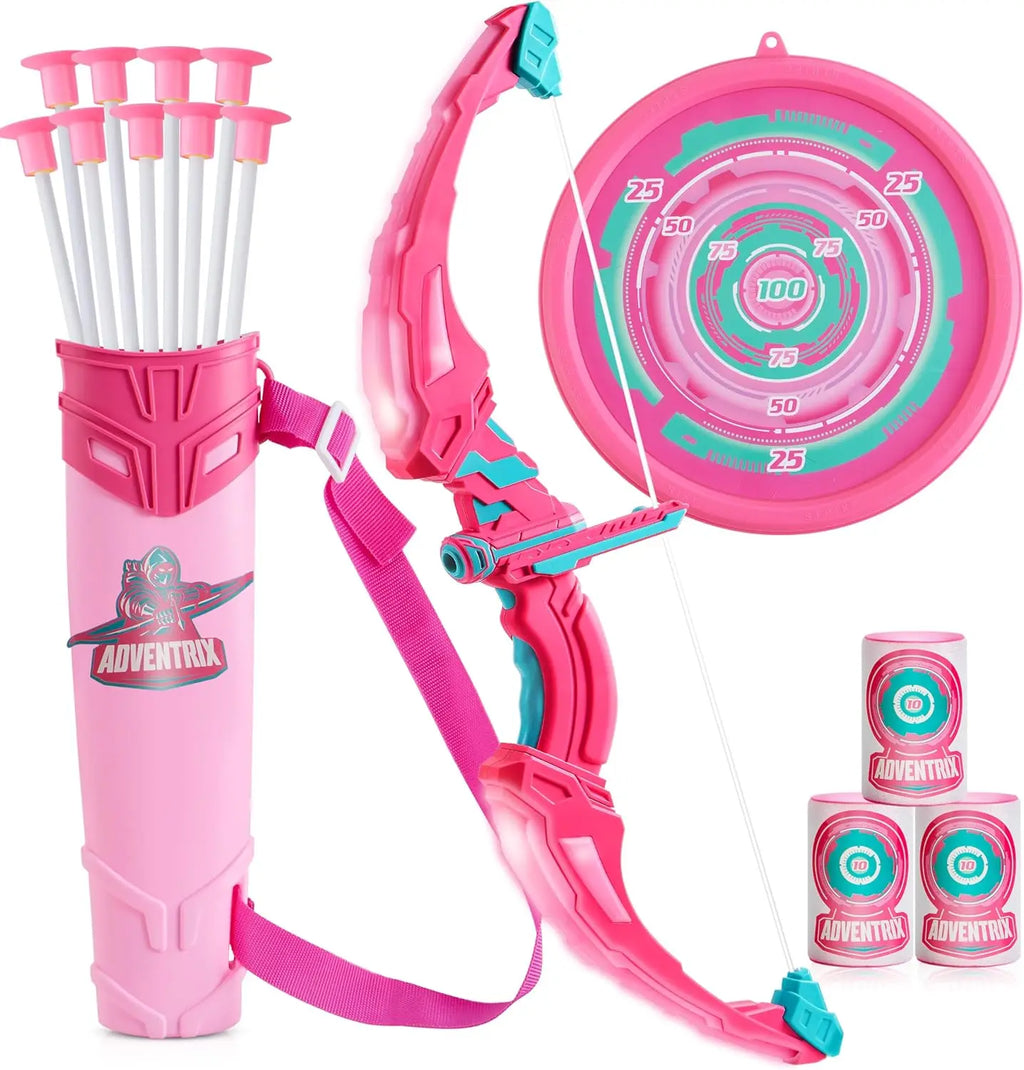 Joyfy LED Light Up Kids Bow and Arrow Set Outdoors