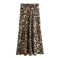 HH Women Fashion Leopard Print Skirt Vintage High Waist Midi Skirts Elegant Women Summer Casual Streetwear Skirt