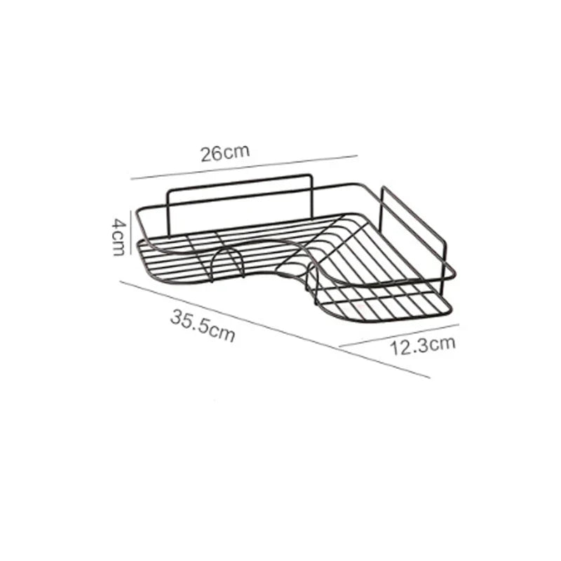 Toilet Storage Rack Bathroom Shelf No-Drill Corner Shelf Shower Wall Mounted Shelf Bracket Bathroom Accessory Organizer Shampoo