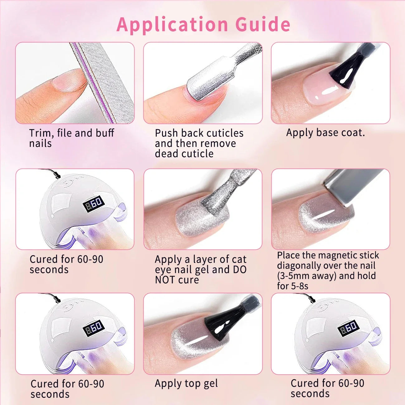 6pcs 7.5ml New Popular Reflective Cat's Eye Magnetic Nail Gel Semi Permanent Nail Art Soaking LED Nail Salon DIY Nail Salon Gel