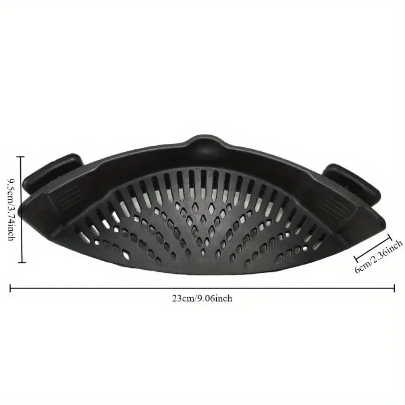 Adjustable Silicone Clip-On Strainer for Pots, Pans, Bowls