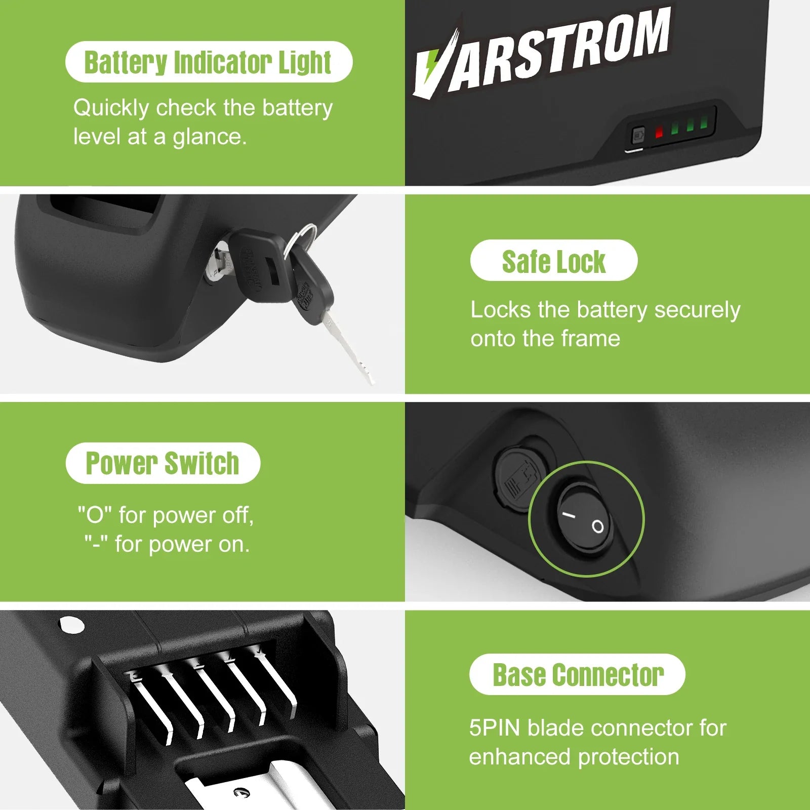 Varstrom Ebike Battery 48V 20Ah 40A BMS Downtube Pack
